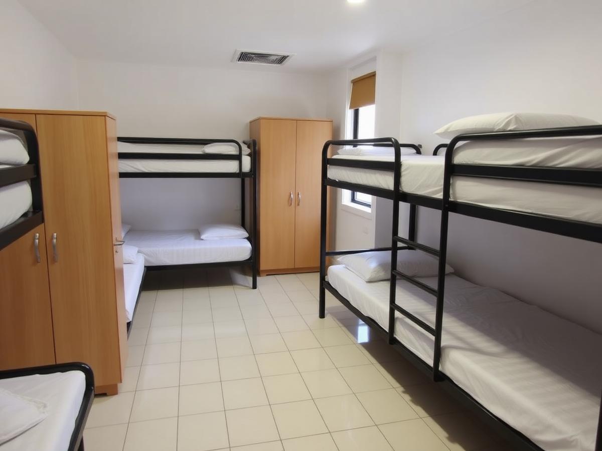 Shared room with bunk beds for students at a boys hostel in Ambattur